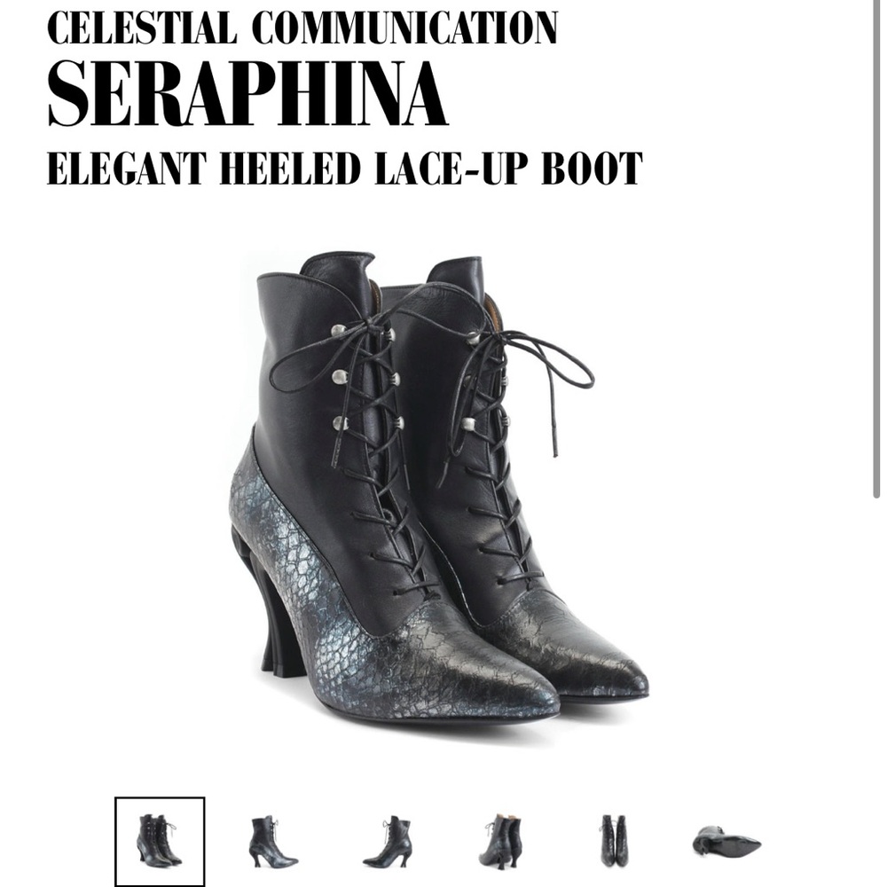 John Fluevog boots - Celestial Communication Seraphina Size 10 - Blue Snake